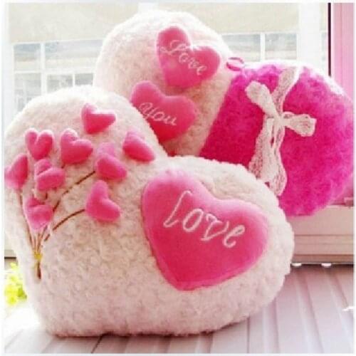 Heart Shaped Stuffed Toys Plush Pillow Cushion Baby Kids Girlfriend Birthday Gifts