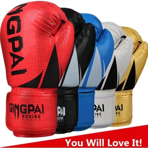 6 8 10 12 oz PU Leather Adult Kids Boxing Gloves MMA Gloves Muay Thai Training Gloves Boxer Fight Professional Boxing Equipment