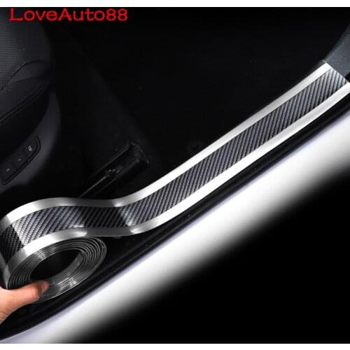 Car Styling Sticker Carbon Fiber Door Sill Scuff Plate Guards Door Sills Protector Car Accessories For Lada Vesta SW 2019 2020