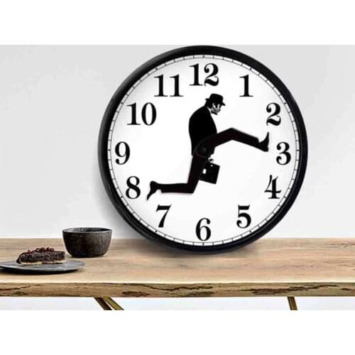Monty Python Inspired Silly Walk Wall Clock Creative Silent Mute Clock Wall Art for Home Living Room Decor TS1