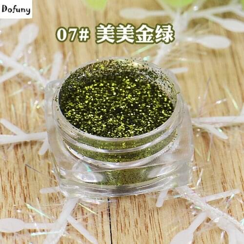1/128(0.2mm) New Pure gold green color Acrylic Glitter Shimmer Powder Dust Decoration Nail Art Tips,free shipping #07