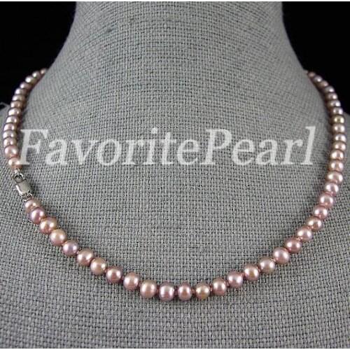 New Arrival Favorite Pearl Necklace 18 inches 5-6mm Purple Color Natural Freshwater Pearl Necklace Baby Girl Gift Fine Jewelry