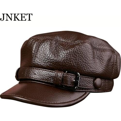 JNKET NEW Autumn Winter Men and Womens Cowhide Beret Hat Casual Flat Cap Beret Cap Casquette（3 Sizes
