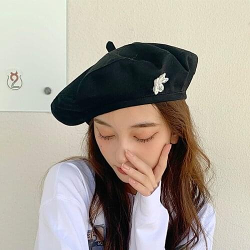 Autumn Beret For Women Cotton Floral Fashion Cloud Hat Elegant Shopping Outdoor Trendy Lady Caps 5 Color New