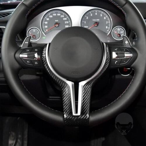 Wheel Trim Y-Shaped Waterproof Carbon Fiber Car Steering Wheel Replacement Trim for BMW Suspension Steering Wheels