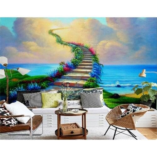 Custom Wallpapers Modern Art Paintings mural Wallpapers 3d Living Room TV Hand Paints Paintings Wonderland Wallpapers