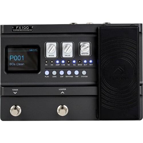 FLAMMA FX100 Portable Electric Guitar Multi Effects Processor Guitar Multi Effects Pedal with OTG Function USB Audio Interface