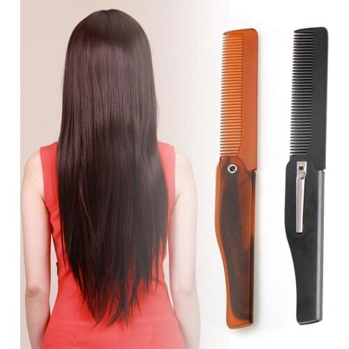 New Design Foldable Hair Comb Pocket Clip Hair Moustache Beard Comb Hair Styling Tool Hairdressing Hair Comb For Men Women Combs