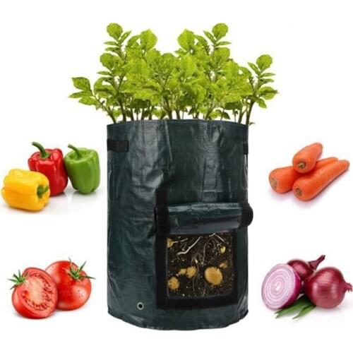 Garden Potato Grow Bags with Flap and Handles Aeration Fabric Pots Heavy Duty Garden Supplies