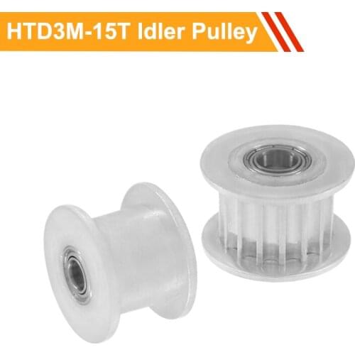Idler Timing Pulley 3M 15T with/without Teeth 11mm/16mm Belt Width Tension Belt Idler Pulley 3/4/5mm Bore Bearing Pulley