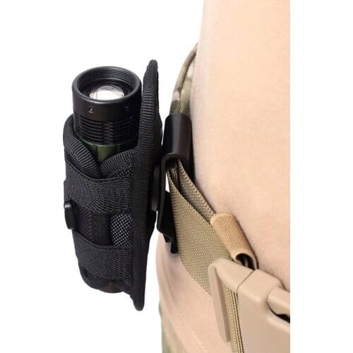 Tactical Flashlight Pouch Hunting Accessories Bag 360 Degrees Rotatable Flashlight Nylon Holster Torch Carry Case Belt Pouch