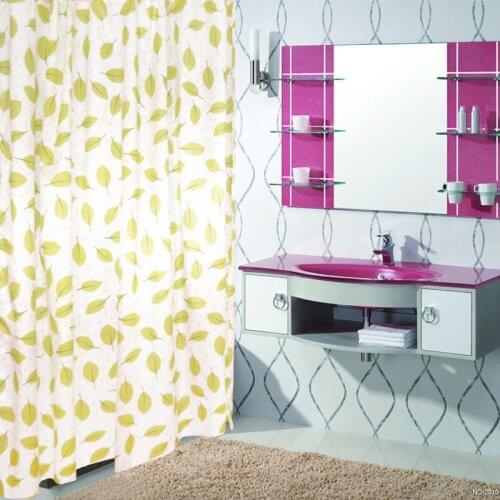 High - grade polyester waterproof curtains sky green leaves bathroom curtains hanging curtains custom specifications