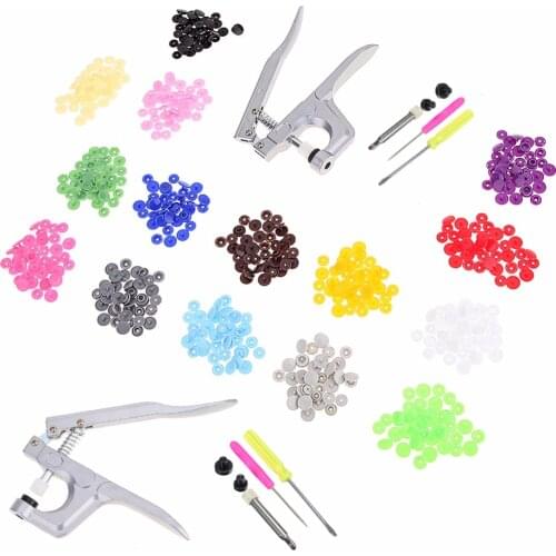 Fastener Snap Pliers Button+150Pcs Plastic Resin Press Stud Pliers Tools for T3 / T5 / T8 Snap and Crystal Glass rivoli Button