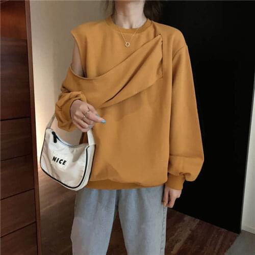 2021 Autumn Spring New Women T Shirts Female Student Loose Long Sleeve Top Oversized Crewneck Sweatshirt Japanese Fashion Goth