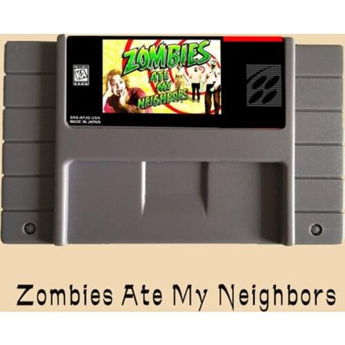 Zombies Ate My Neighbors USA Version 16 bit Big Gray Game Card For NTSC Game Player