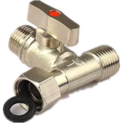 1 PC 1/2'' BSP Male to Male to Female Tee Type Brass Plated Loose Joint Ball Valve Thick Pipe Fitting Connector for Water Faucet
