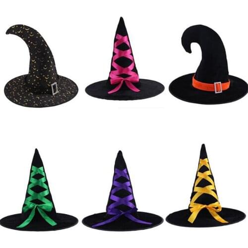 1pcs/lot Party Hat Witch and Wizard Hats Festival Bar Props Halloween DIY Cosplay Supplies For Adult Wear