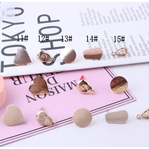10pcs Korean Geometric irregular earrings series Matte Water drop Heart-shaped Oblong For DIY Earring connector Jewelry Findings