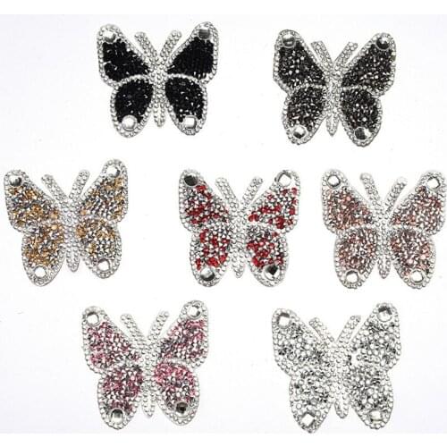 10pcs/lot DIY Butterfly Pattern Hot Melt Adhesive Rhinestone Stickers Handmade Exquisite Bags Clothing Rhinestones
