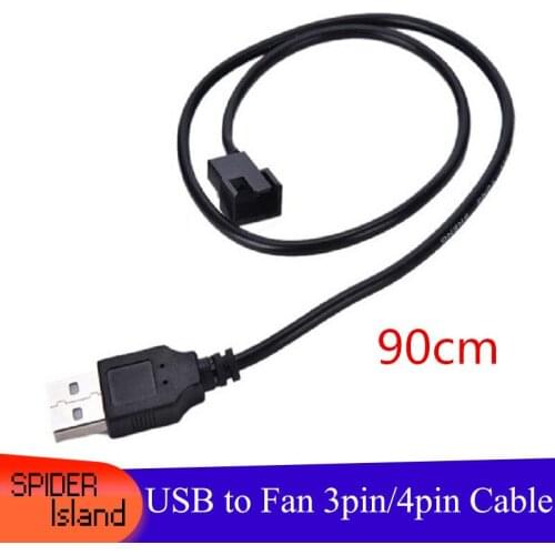 100pcs USB A male to Fan 3-Pin 3pin /4-Pin 4pin Adapter Cable for 5V Free shipping 90CM