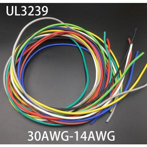 18AWG UL3239 3kV 200C Brown Black White Wrapping Tinned Copper Silicone Rubber Insulated Stranded Braid LED SR Wire Cable Cord