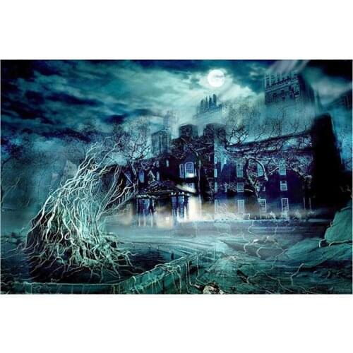 5D DIY Full Round/Square Diamond Painting "Moon View Castle"Cross Stitch 3D Embroidery Rhinestone Mosaic Home Decor Art Y554