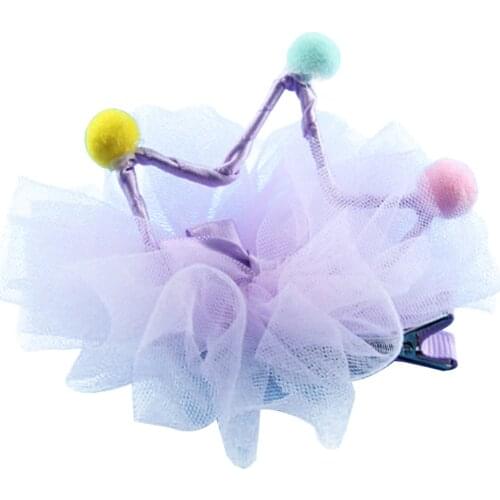 Pet Hair Clip Pompom Ball Bowknot Lace Dog Hair Crown Dog Hair Clip Pet Accessories Supplies Clips Grooming for Dogs Cats
