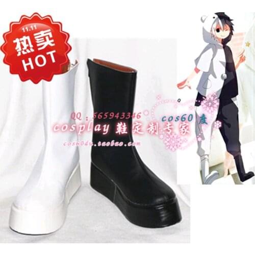 Dangan ronpa Monokuma Black & white bear short Cosplay boots shoes S008