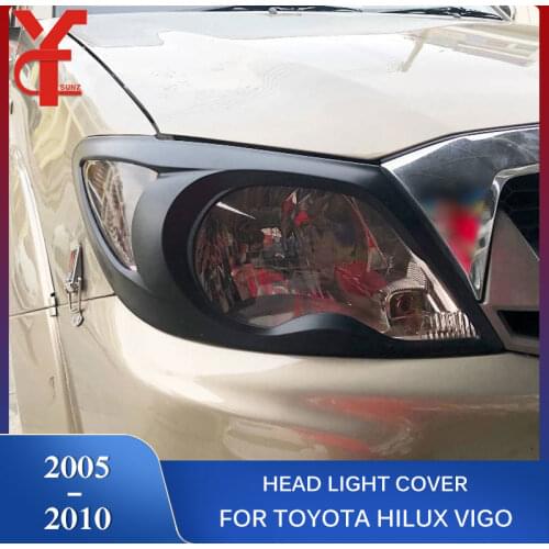 ABS Matte Black Headlights Covers For Toyota Hilux Vigo 2005 2006 2007 2008 2009 2010 Accessories Car Styling