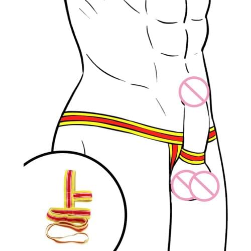 EXVOID Male Sexy Thong Elastic Delay Ejaculation C-String Pants Adult Products Underwear Penis Ring Sex Toys for Men Erection