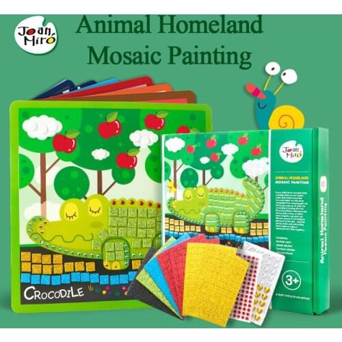 JoanMiro 3D Mosaic Painting DIY Creative Cartoon Animal Game Recognition Training Sticker Puzzle Education Toys Children Kids