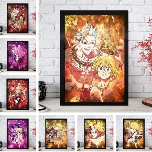 THE Seven Deadly Sins Classic Japanese Anime Picture Quality Canvas Painting Posters Living Kids Room Sofa Wall Art Home Decor