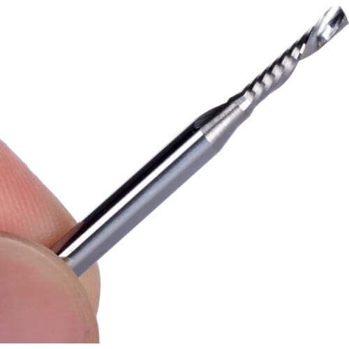 5pc SHK 3.175mm 2x10mm AAA Left Spiral milling cutter down cut one Flute router bit CNC end mill carbide milling cutter