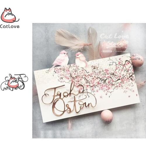 Frohe Ostern German Happy Easter Metal Cutting Dies Scrapbooking Stencil Die Cuts Card Making Craft Embossing New Dies For 2019