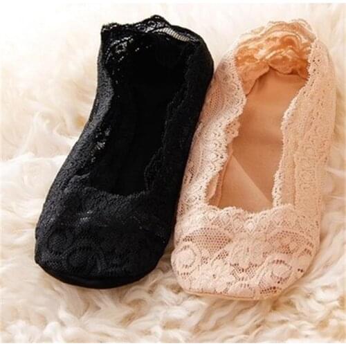 Fashion Women socks Summer Cotton Lace Antiskid Invisible Liner Low Cut Socks Female Socks