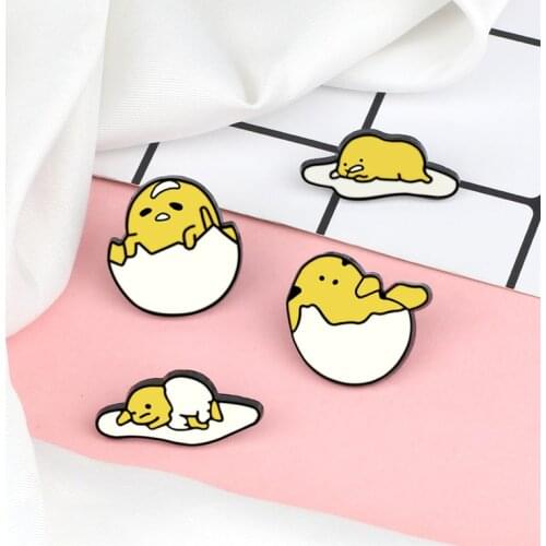Cartoon Eggs Brooches Poached Egg Eggshell Enamel Pins For Children Cute Funny Fashion Badge Clothes Bag Lapel Pin Metal Jewelry