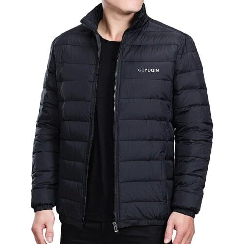 Mens Winter Jacket Coat 2021 White Duck Down Light Jacket Casual Outerwear Snow Warm Stand Collar Brand Male Feather Coat Parkas
