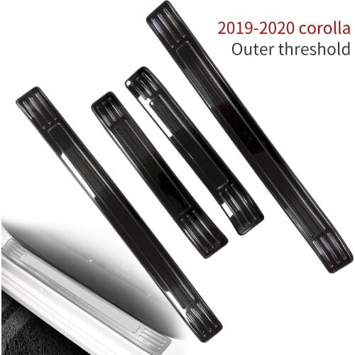 For corolla altis Threshold Bar Door Welcome pedal Stainless Steel Scuff Plate Edge Guards cover trim strip Accessories