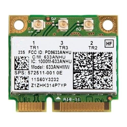 SSEA NEW For Intel Ultimate-N 6300 633ANHMW 6300AGN half Mini PCI-E Wireless Card For IBM Y460 60Y3233 802.11a/g/n 2.4G/5.0 Ghz