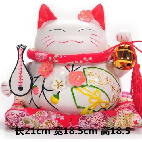 The new special offer large ceramic Lucky Cat ornaments Pipa piggy ornaments business gifts gift cat