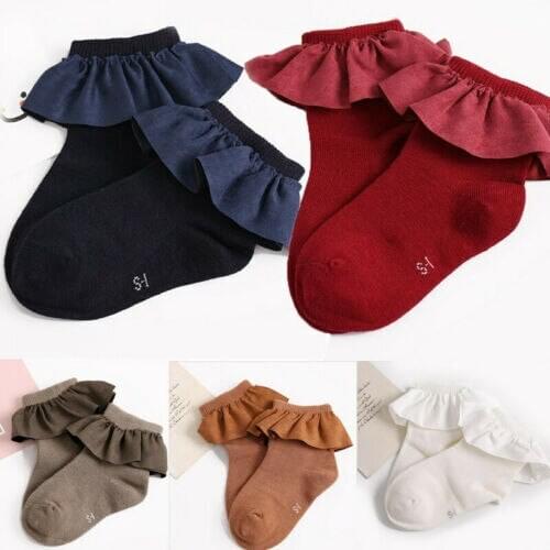 New Cute Autumn Winter Newborn Baby Cotton Socks Girls Lace Princess Socks Infant Baby Socks Gifts