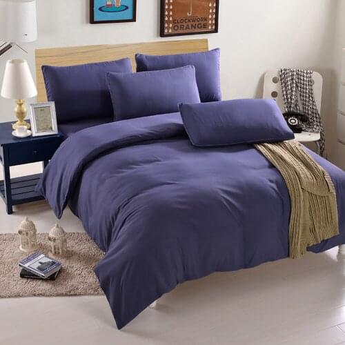 Lychee Concise Style Solid Color Bedding Set Polyester Duvet Cover Bed Sheet Pillowcase Bedclothes High Quality Bed Linings