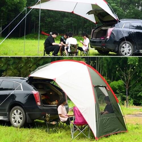 Portable Waterproof Car Awning Canopy Outdoor Camping Fishing Car SUV Tent Trailer Shelter Sun Shade