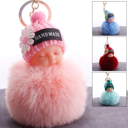 Personalized Gift Sleeping Baby Plush Doll Keychain Pendant Wedding Favors Kids Baby Shower Toy Best Wish Gifts for Lover Friend