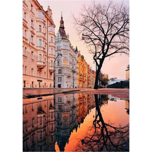 Landscape reflection pattern 5D DIY full diamond cross stitch diamond mosaic home decoration