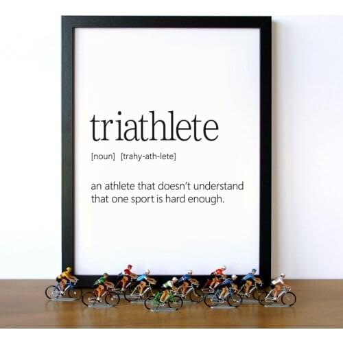 Triathlete Definition Print Swim Bike Run Ironman Triathlon Poster Modern Wall Art Canvas Painting Sport Fitness Coach Gift