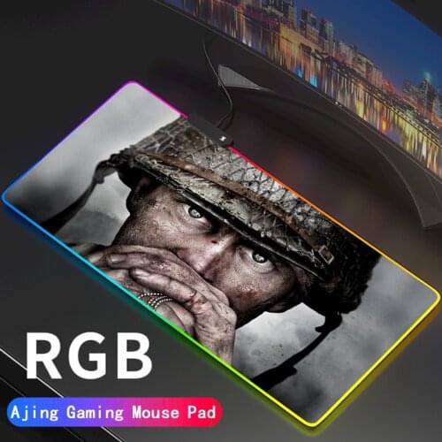 Custom DIY Pattern Anime Call of Duty Gaming RGB MousePad Large Locking Edge Speed Gamer LED COD Mouse Pad Soft Laptop Mat