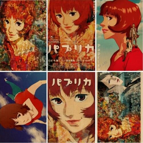 Satoshi Kon Movie Paprika Retro Anime Poster Nordic Wall Art Canvas Print Painting Tropical Decor Picture Home Decor for Child