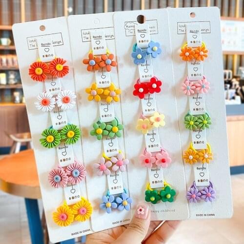 20/30/40 Pcs/Box Children Cute Candy Flower Fruit Flower Elastic Hair Bands Baby Girls Lovely Rubber Bands Kids Hair Accessories