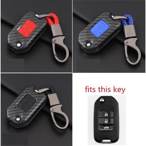 Carbon Fiber Silicone Car Key Case Cover For Honda Civic CR-V HR-V Accord Jade Crider Odyssey 2015- 2018 Auto Protection Shell